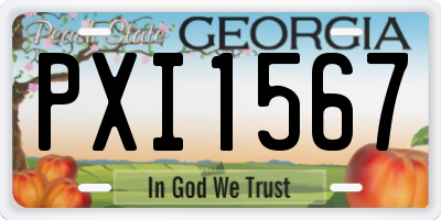 GA license plate PXI1567