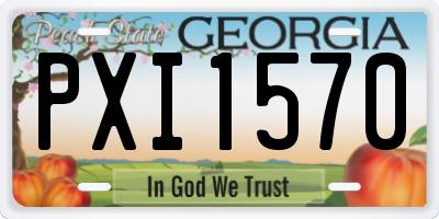 GA license plate PXI1570