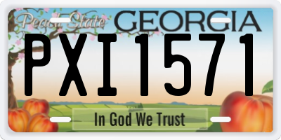 GA license plate PXI1571