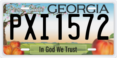 GA license plate PXI1572