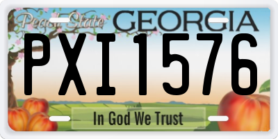 GA license plate PXI1576