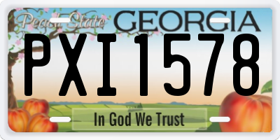 GA license plate PXI1578