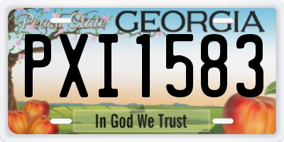 GA license plate PXI1583