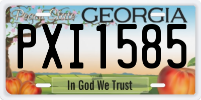 GA license plate PXI1585