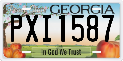GA license plate PXI1587