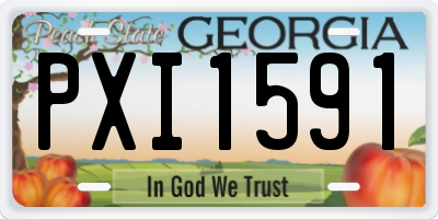 GA license plate PXI1591