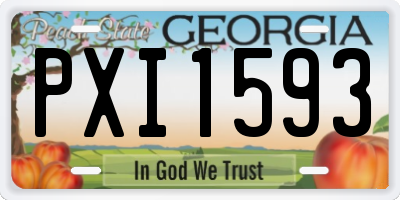 GA license plate PXI1593
