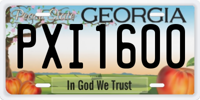 GA license plate PXI1600
