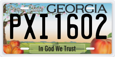 GA license plate PXI1602