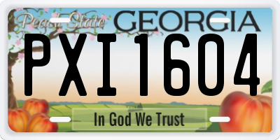 GA license plate PXI1604
