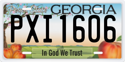 GA license plate PXI1606