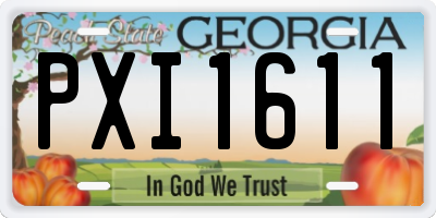 GA license plate PXI1611