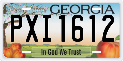 GA license plate PXI1612