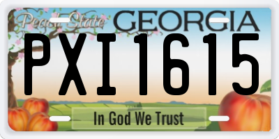 GA license plate PXI1615