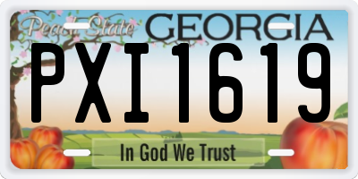GA license plate PXI1619