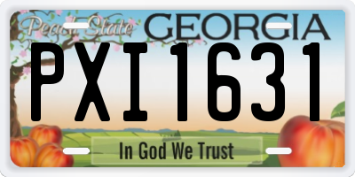 GA license plate PXI1631