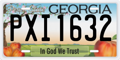 GA license plate PXI1632