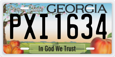 GA license plate PXI1634