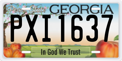 GA license plate PXI1637
