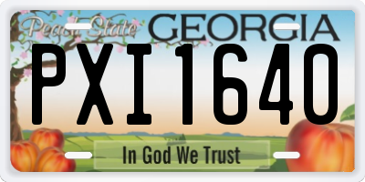 GA license plate PXI1640