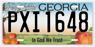 GA license plate PXI1648
