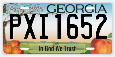 GA license plate PXI1652