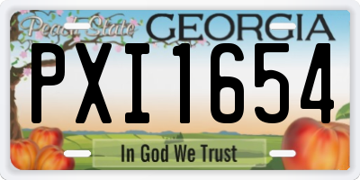 GA license plate PXI1654