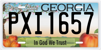 GA license plate PXI1657
