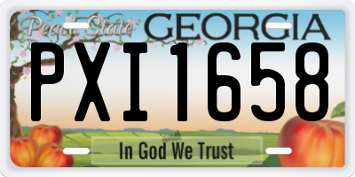 GA license plate PXI1658