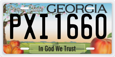 GA license plate PXI1660
