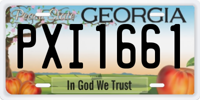 GA license plate PXI1661