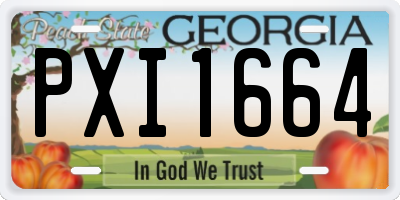 GA license plate PXI1664