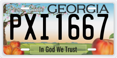GA license plate PXI1667