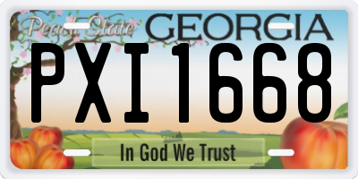GA license plate PXI1668