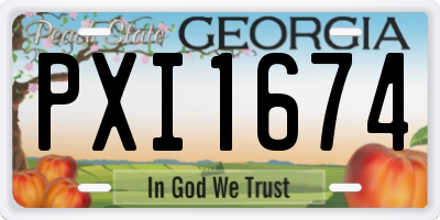 GA license plate PXI1674