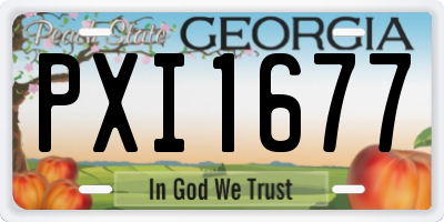 GA license plate PXI1677