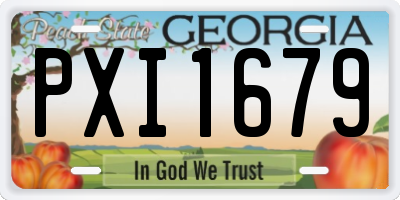 GA license plate PXI1679