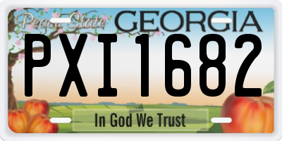 GA license plate PXI1682