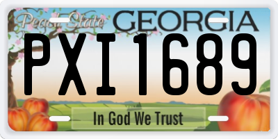 GA license plate PXI1689