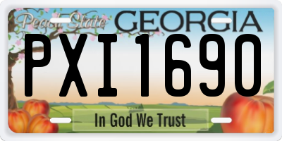GA license plate PXI1690