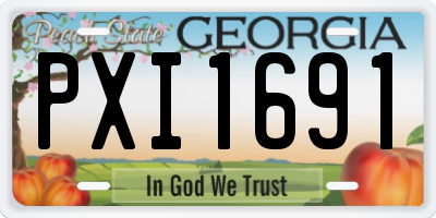 GA license plate PXI1691