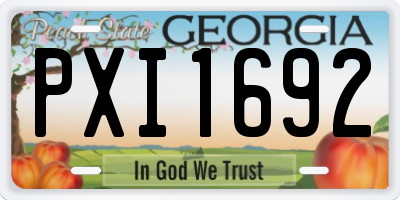 GA license plate PXI1692
