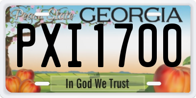 GA license plate PXI1700