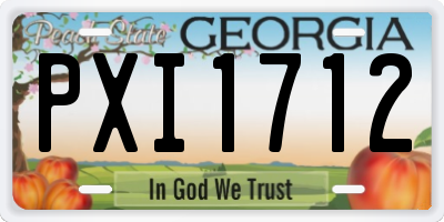 GA license plate PXI1712
