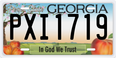 GA license plate PXI1719