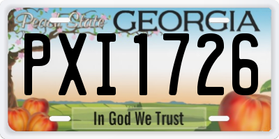 GA license plate PXI1726