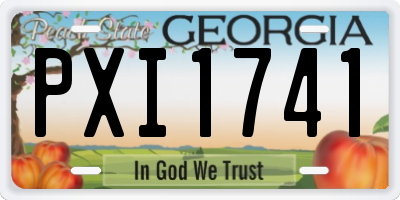 GA license plate PXI1741