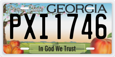 GA license plate PXI1746