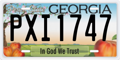 GA license plate PXI1747