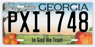 GA license plate PXI1748